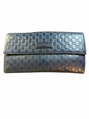 Gucci Black Microguccissima Leather Continental Flap Wallet